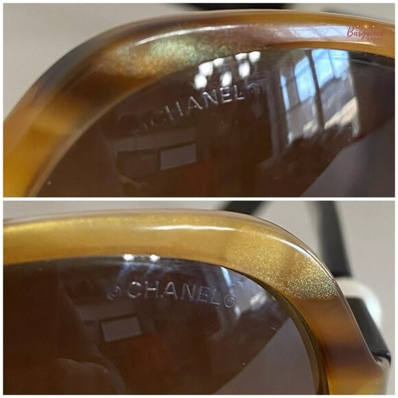 Authentic CHANEL Brown Frame Brown Tint White Pearl Sunglasses 5141-H main image 4